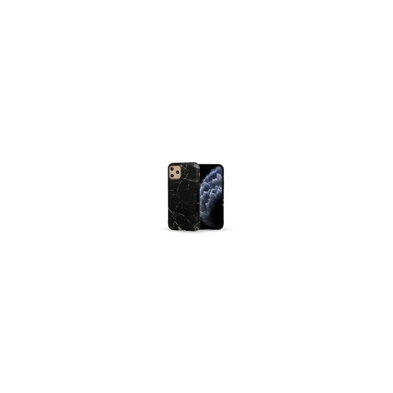 Viedtālruņa aizmugurējais vāciņš Huawei P30 Lite Marble Silicone Design 6 Black, With Design