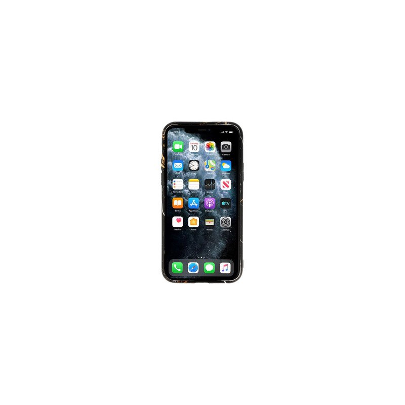 Viedtālruņa aizmugurējais vāciņš Samsung Galaxy A10 Marble Silicone Design 4 Black, With Design