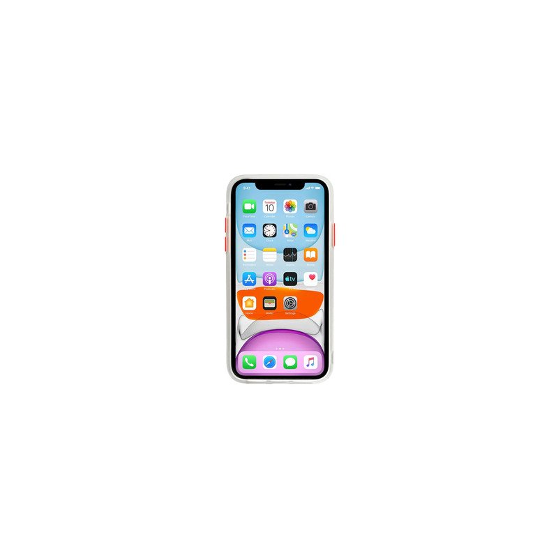 Viedtālruņa aizmugurējais vāciņš Xiaomi Redmi 9A / 9AT / 9i Color Button Bumper Transparent, White