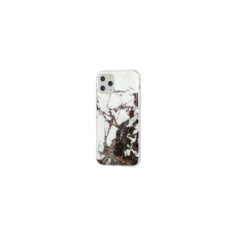 Viedtālruņa aizmugurējais vāciņš Xiaomi Redmi 9 / 9 Prime Marble Glitter Design 2 White, With Design