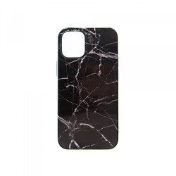Viedtālruņa aizmugurējais vāciņš Apple iPhone 12 Mini Marble Silicone Design 6 Black, With Design