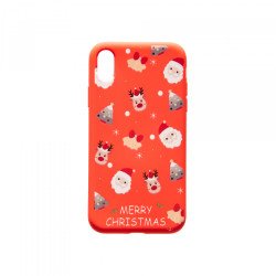 Viedtālruņa aizmugurējais vāciņš Apple iPhone XR Christmas Design 8 Red, With Design