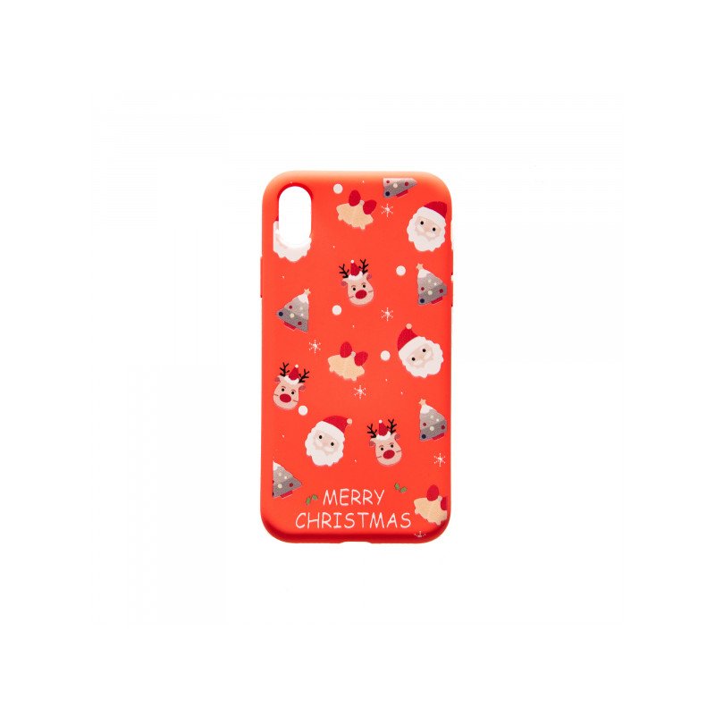 Viedtālruņa aizmugurējais vāciņš Apple iPhone XR Christmas Design 8 Red, With Design