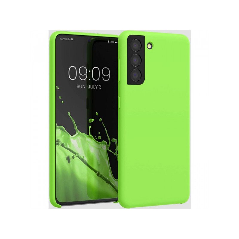 Viedtālruņa aizmugurējais vāciņš Samsung Galaxy S21 FE Silicone Lite Light Green