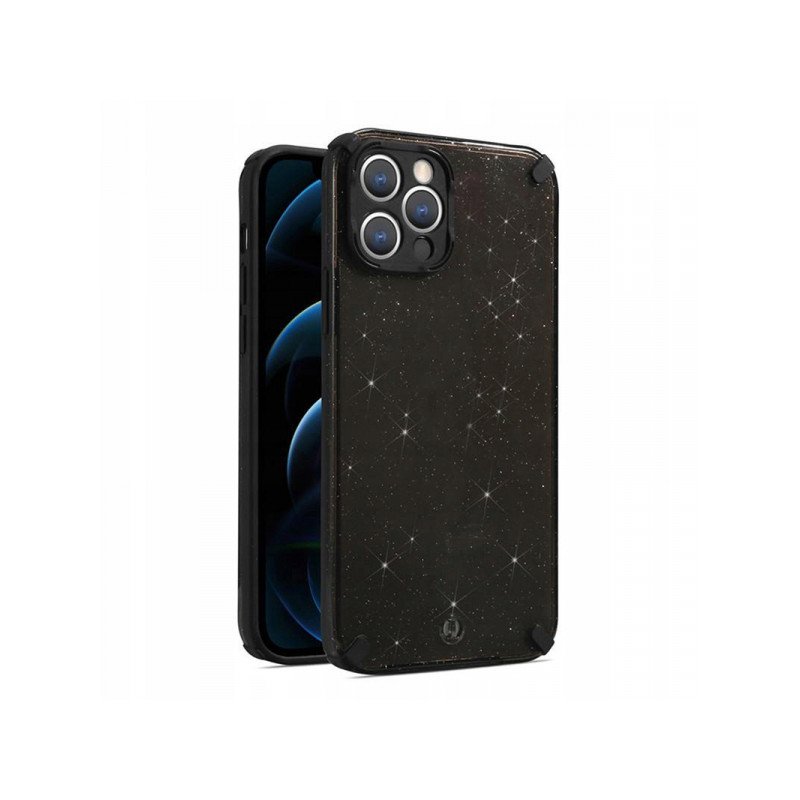 Viedtālruņa aizmugurējais vāciņš Samsung Galaxy S21 Ultra Armor Glitter Black, Transparent