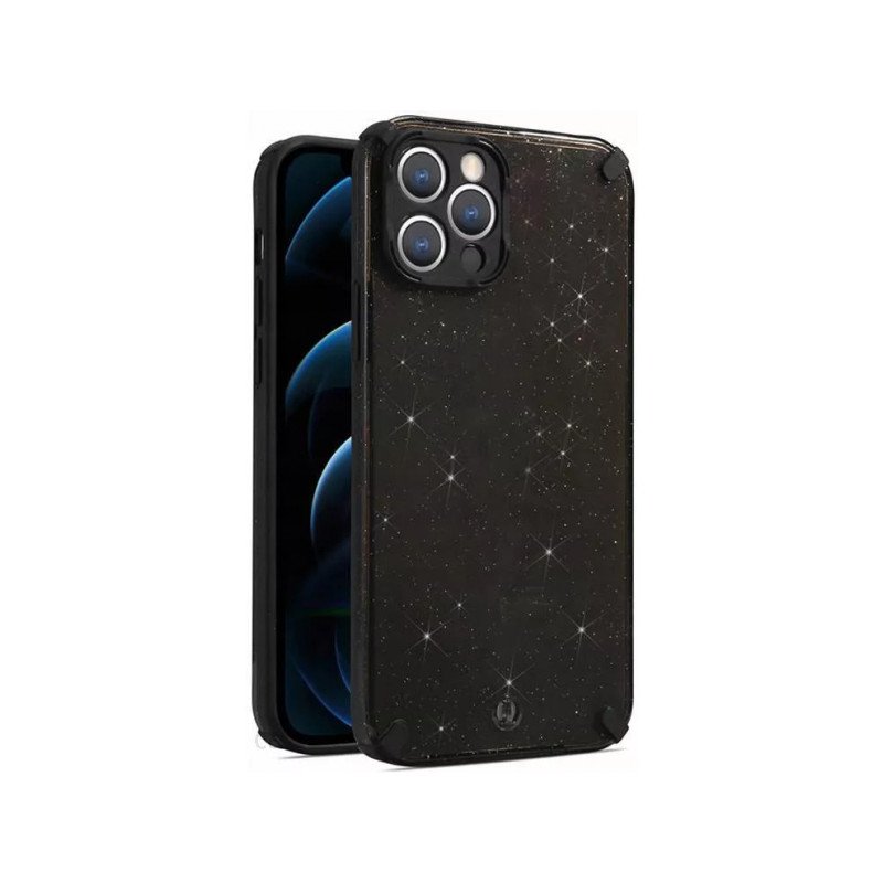 Viedtālruņa aizmugurējais vāciņš Xiaomi Redmi Note 9 Pro / Pro Max / S Armor Glitter Black, Transparent