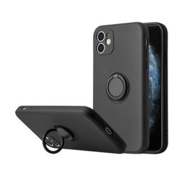 Viedtālruņa aizmugurējais vāciņš Apple iPhone 11 Silicone Ring Black