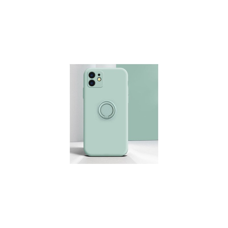 Viedtālruņa aizmugurējais vāciņš Apple iPhone 12 Pro Max Silicone Ring Mint