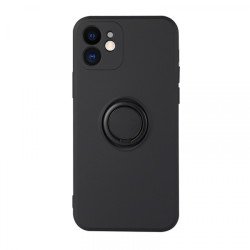 Viedtālruņa aizmugurējais vāciņš Samsung Galaxy A12 Silicone Ring Black