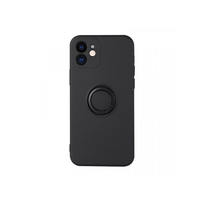 Viedtālruņa aizmugurējais vāciņš Samsung Galaxy A12 Silicone Ring Black
