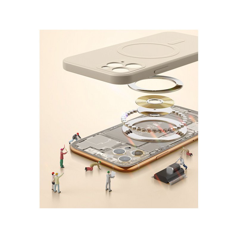 Viedtālruņa aizmugurējais vāciņš Apple iPhone 13 Mini MagSilicone Beige