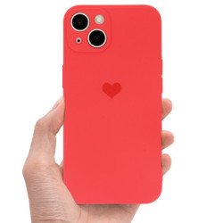 Viedtālruņa aizmugurējais vāciņš Samsung Galaxy S22 Silicone Heart Red