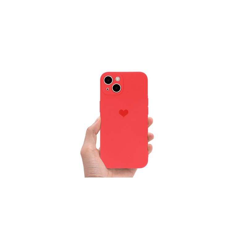 Viedtālruņa aizmugurējais vāciņš Samsung Galaxy S22 Silicone Heart Red