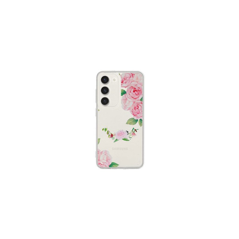 Viedtālruņa aizmugurējais vāciņš Samsung Galaxy S23 FE Flower design 1 Pink, Transparent