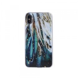 Viedtālruņa aizmugurējais vāciņš Samsung Galaxy A14 5G Gold Glam Feathers Green, With Design