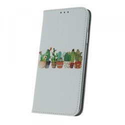 Viedtālruņa atveramais maciņš Xiaomi Redmi 12C Smart Trendy Cactus 1 Light Grey, With Design