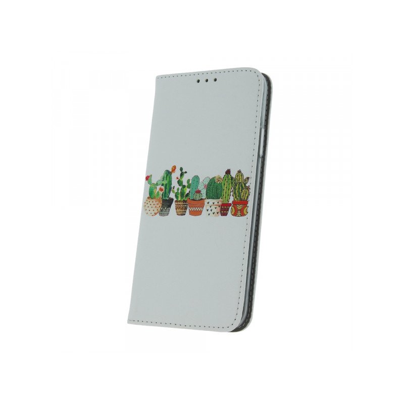 Viedtālruņa atveramais maciņš Xiaomi Redmi 12C Smart Trendy Cactus 1 Light Grey, With Design