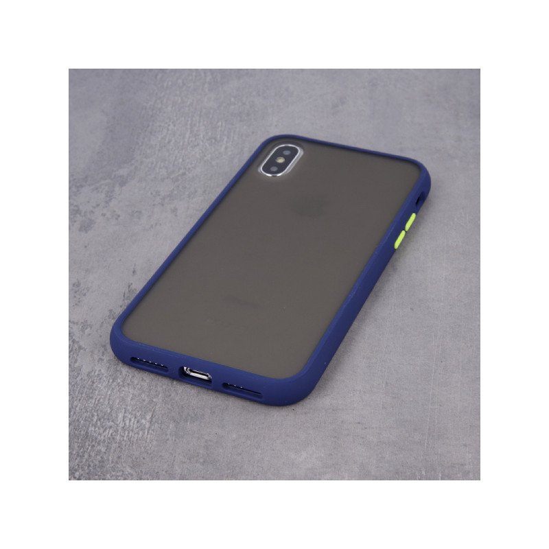 Viedtālruņa aizmugurējais vāciņš Samsung Galaxy A30S / A50 / A50S Colored Buttons Blue, Transparent