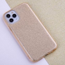 Viedtālruņa aizmugurējais vāciņš Apple iPhone 12 Mini Glitter 3 in 1 Gold