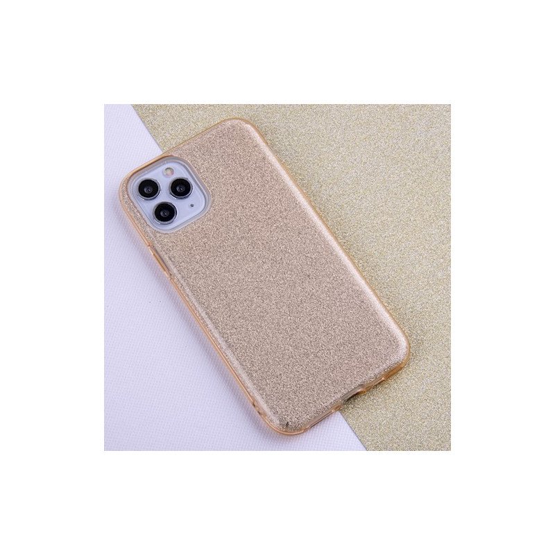 Viedtālruņa aizmugurējais vāciņš Apple iPhone 12 Mini Glitter 3 in 1 Gold