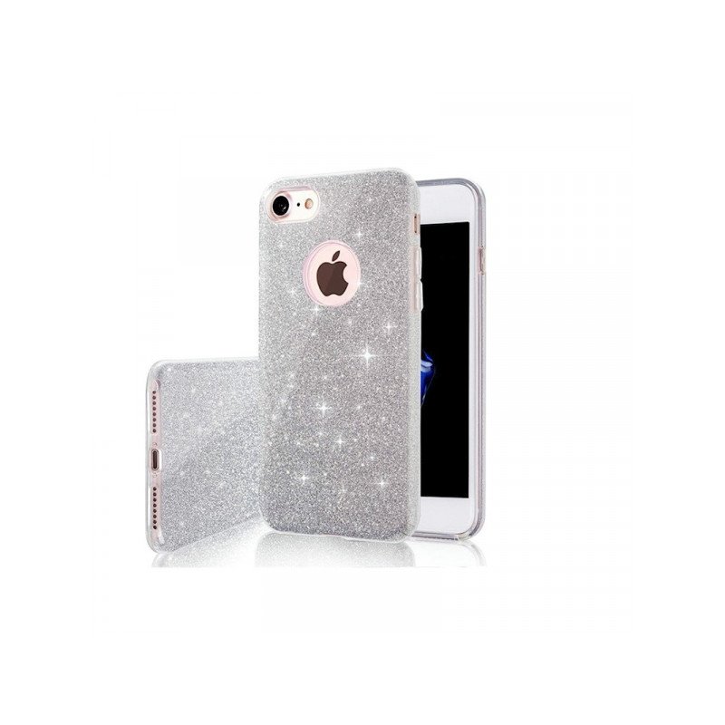 Viedtālruņa aizmugurējais vāciņš Apple iPhone 12 Pro Glitter 3 in 1 Silver