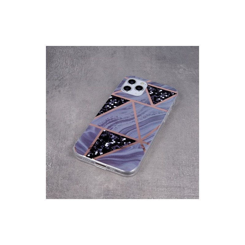 Viedtālruņa aizmugurējais vāciņš Apple iPhone 12 Pro Geometric Marmur Graphite, With Design