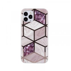 Viedtālruņa aizmugurējais vāciņš Samsung Galaxy A20E Geometric Marmur Soft Pink, With Design