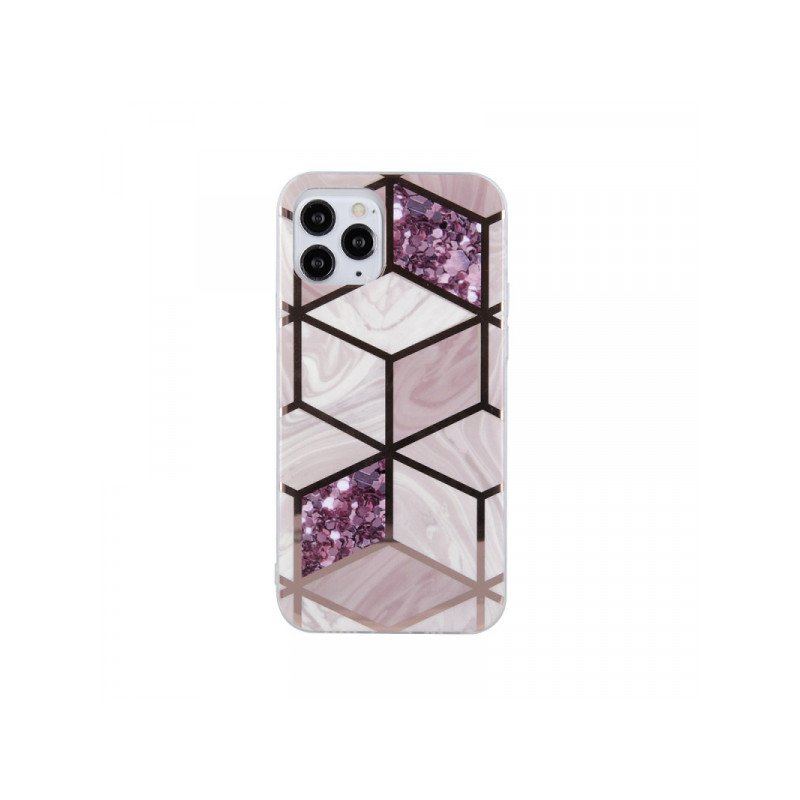 Viedtālruņa aizmugurējais vāciņš Samsung Galaxy A20E Geometric Marmur Soft Pink, With Design