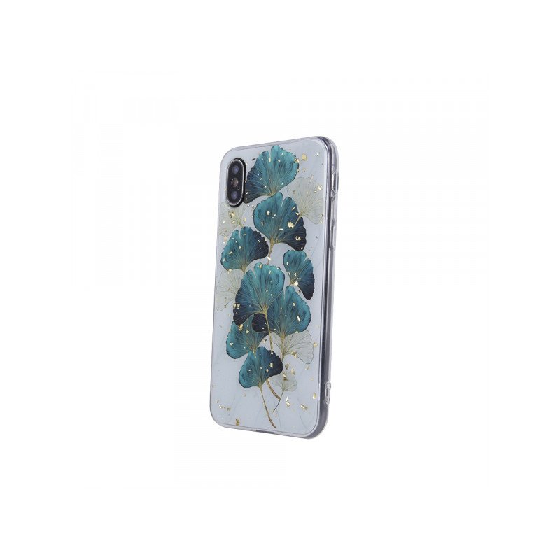 Viedtālruņa aizmugurējais vāciņš Apple iPhone XR Gold Glam Leaves Mixed, With Design
