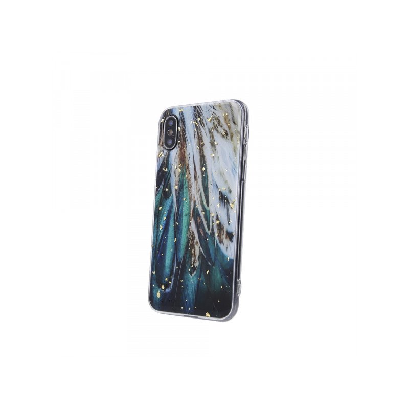 Viedtālruņa aizmugurējais vāciņš Xiaomi Mi 11 Lite / Mi 11 Lite 5G / 11 Lite 5G NE Gold Glam Feathers Green, With Design