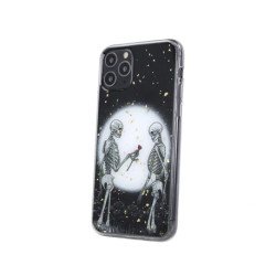 Viedtālruņa aizmugurējais vāciņš Samsung Galaxy S22 Romantic Skeletons 2 Black