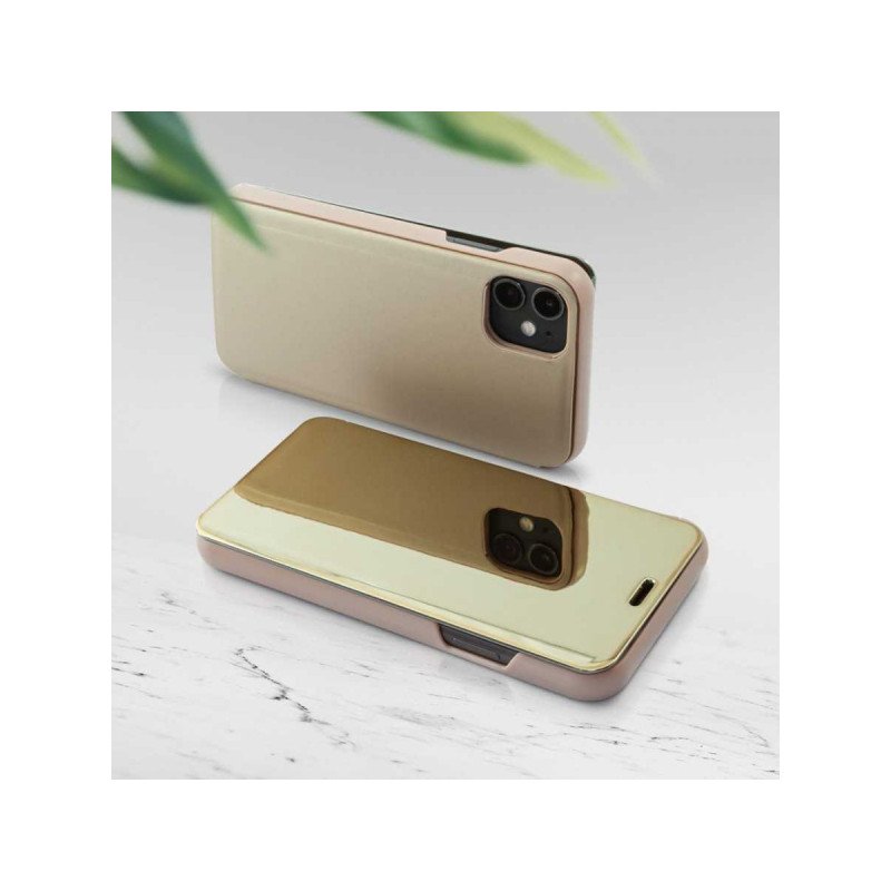 Viedtālruņa atveramais maciņš Samsung Galaxy S22 Ultra Smart Clear View Gold
