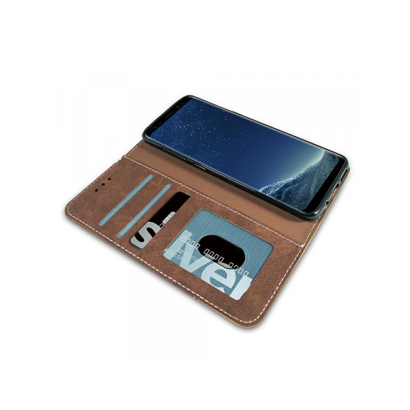 Viedtālruņa atveramais maciņš Samsung Galaxy A20 Suede Brown