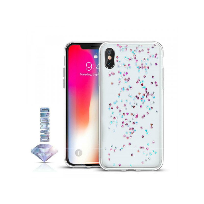Viedtālruņa aizmugurējais vāciņš Xiaomi Mi Note 10 Lite Diamond Transparent, With Design
