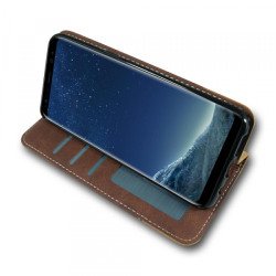 Viedtālruņa atveramais maciņš Apple iPhone 12 Pro Max Suede Brown
