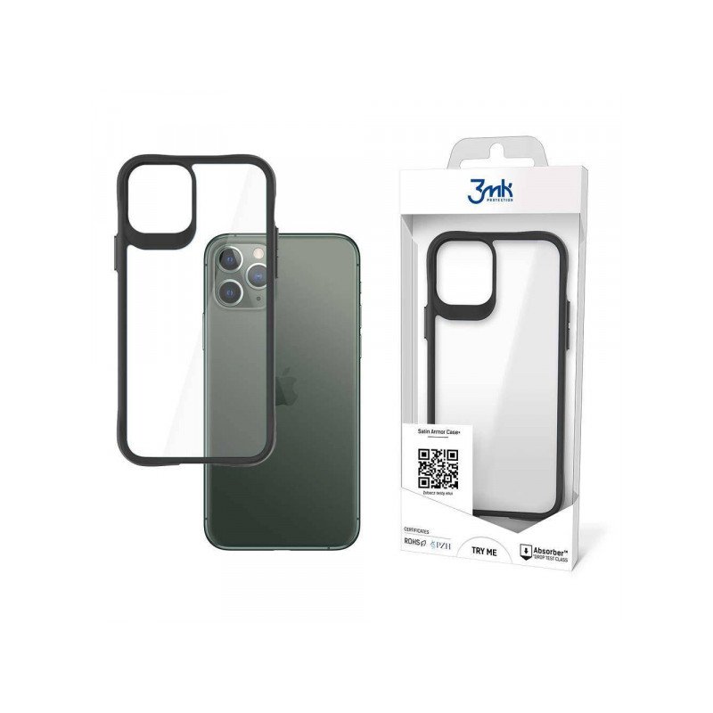 Viedtālruņa aizmugurējais vāciņš Apple iPhone 11 Pro Satin Armor Case + Black, Transparent