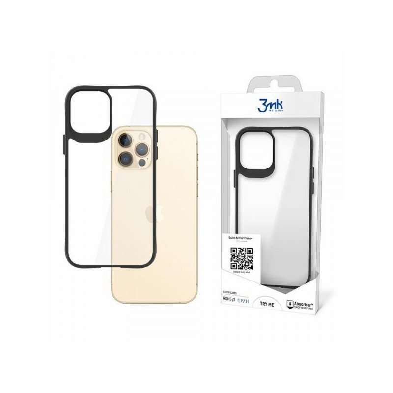 Viedtālruņa aizmugurējais vāciņš Apple iPhone 12 Pro Satin Armor Case + Black, Transparent