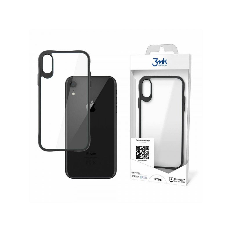 Viedtālruņa aizmugurējais vāciņš Apple iPhone XR Satin Armor Case + Black, Transparent