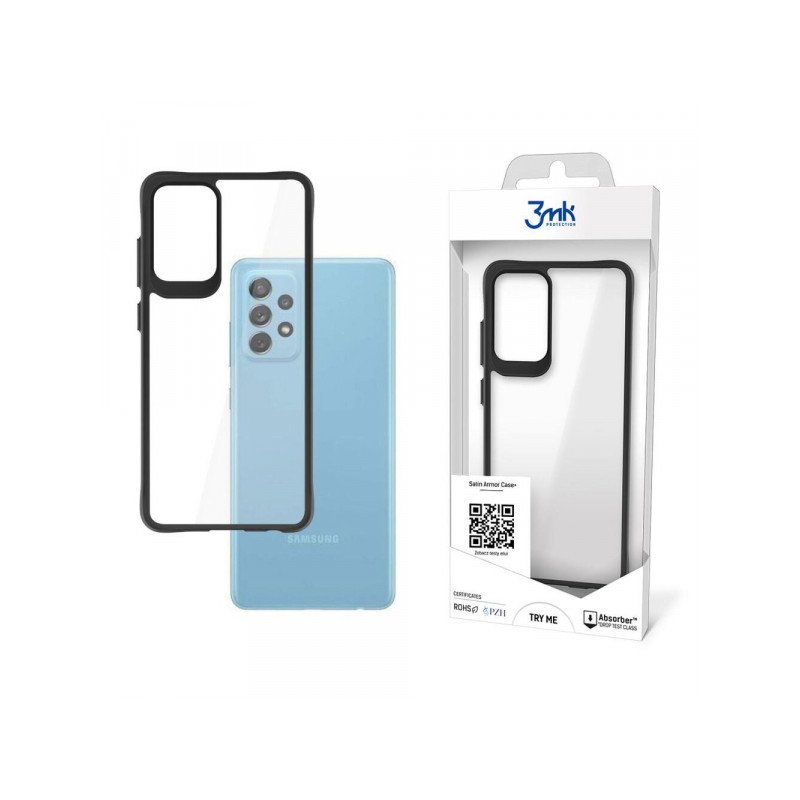 Viedtālruņa aizmugurējais vāciņš Samsung Galaxy A72 / A72 5G Satin Armor Case + Black, Transparent