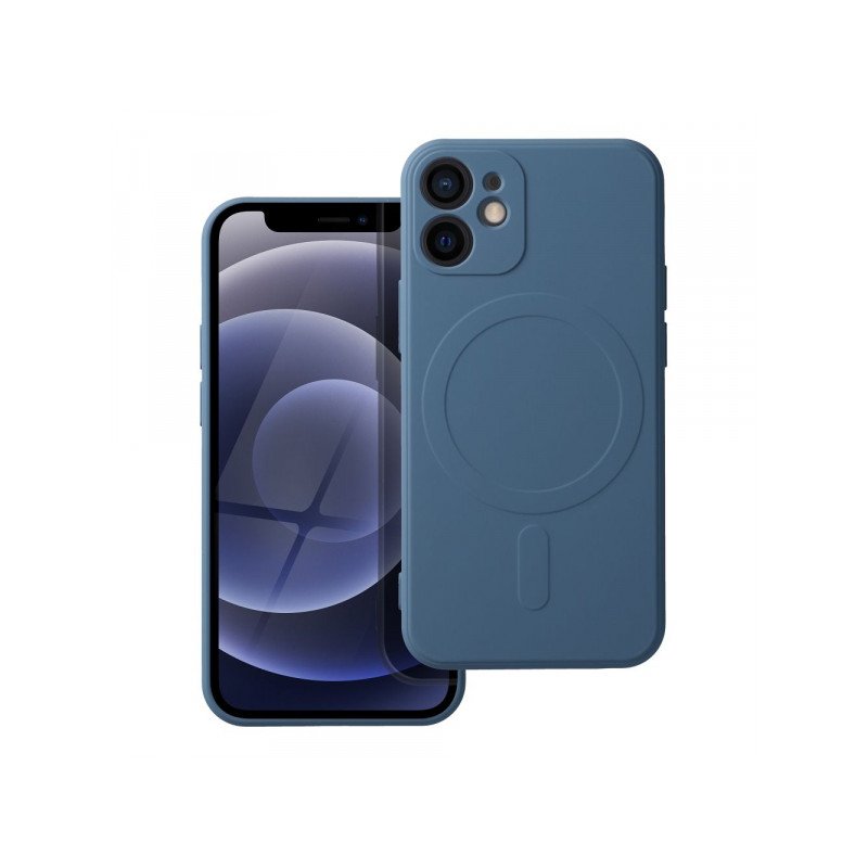 Viedtālruņa aizmugurējais vāciņš Apple iPhone 12 Mini Silicone Mag Blue