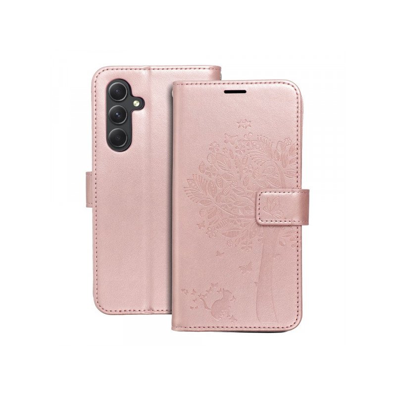 Viedtālruņa atveramais maciņš Apple Galaxy A54 5G Mezzo Book Tree Gold, Pink