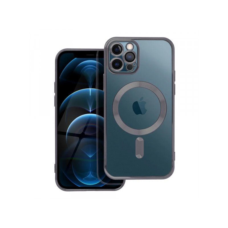 Viedtālruņa aizmugurējais vāciņš Apple iPhone 12 Pro Magsafe Back Case Black, Transparent