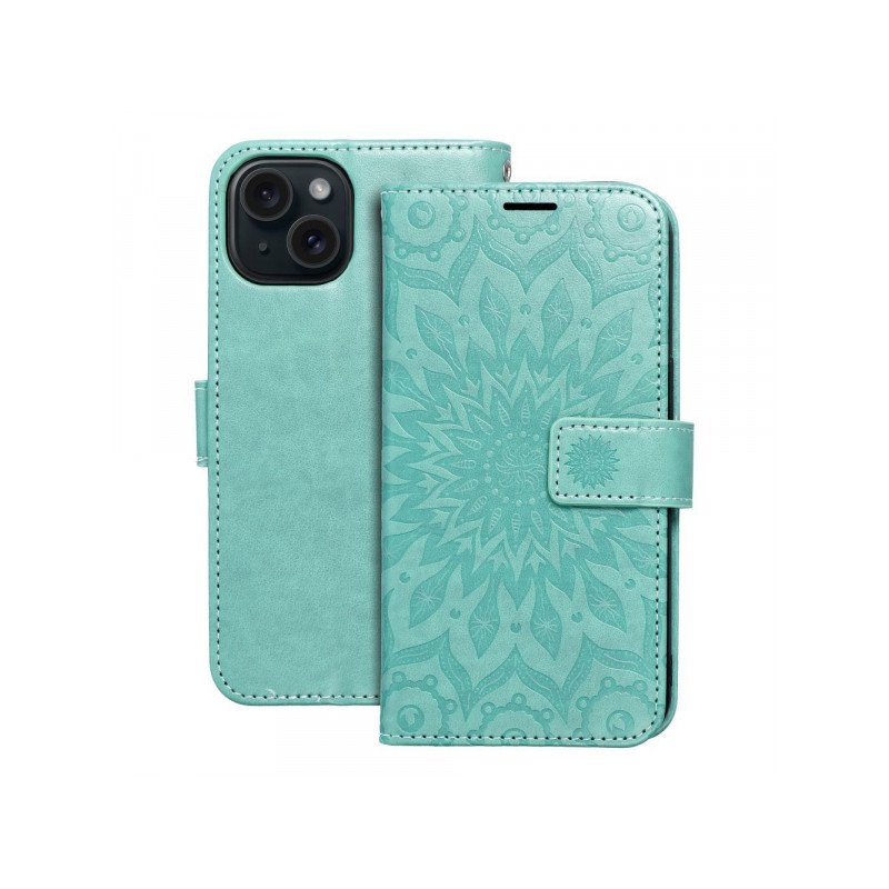 Viedtālruņa atveramais maciņš Apple Iphone 15 Mezzo Book Mandala Green