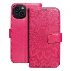 Viedtālruņa atveramais maciņš Apple Iphone 15 Plus Mezzo Book Mandala Magenta