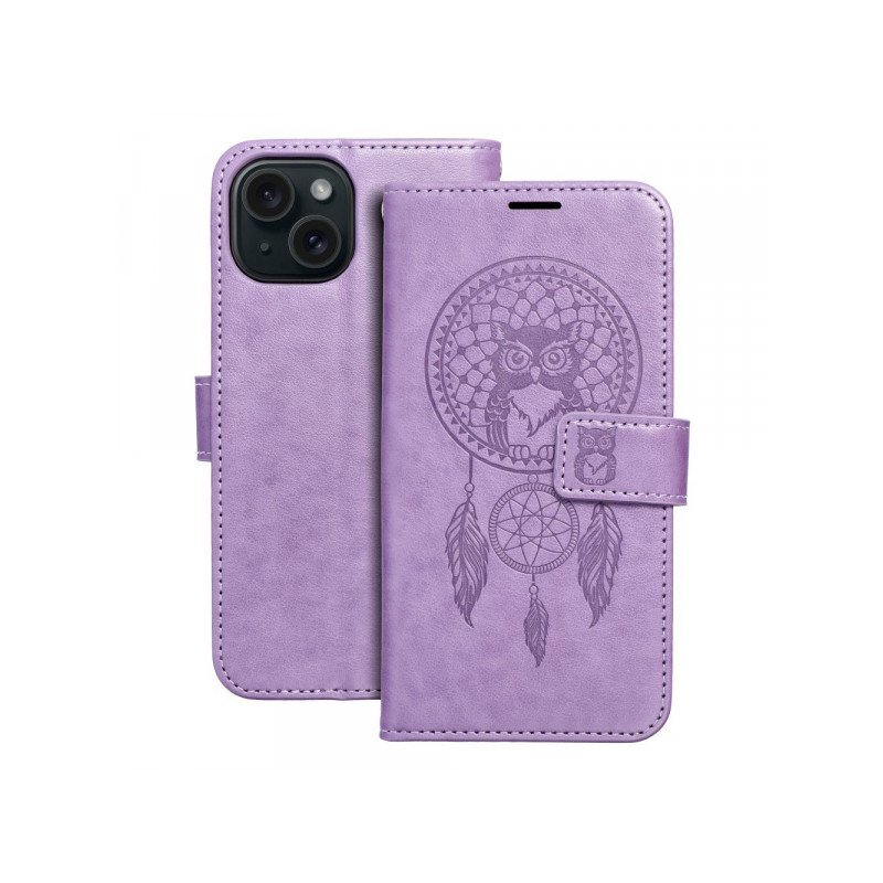Viedtālruņa atveramais maciņš Apple Iphone 15 Plus Mezzo Book Dreamcatcher Purple