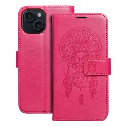 Viedtālruņa atveramais maciņš Apple iPhone 15 Pro Max Mezzo Book Dreamcatcher Magenta