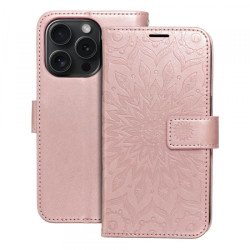 Viedtālruņa atveramais maciņš Apple iPhone 15 Pro Max Mezzo Book Mandala Rose Gold
