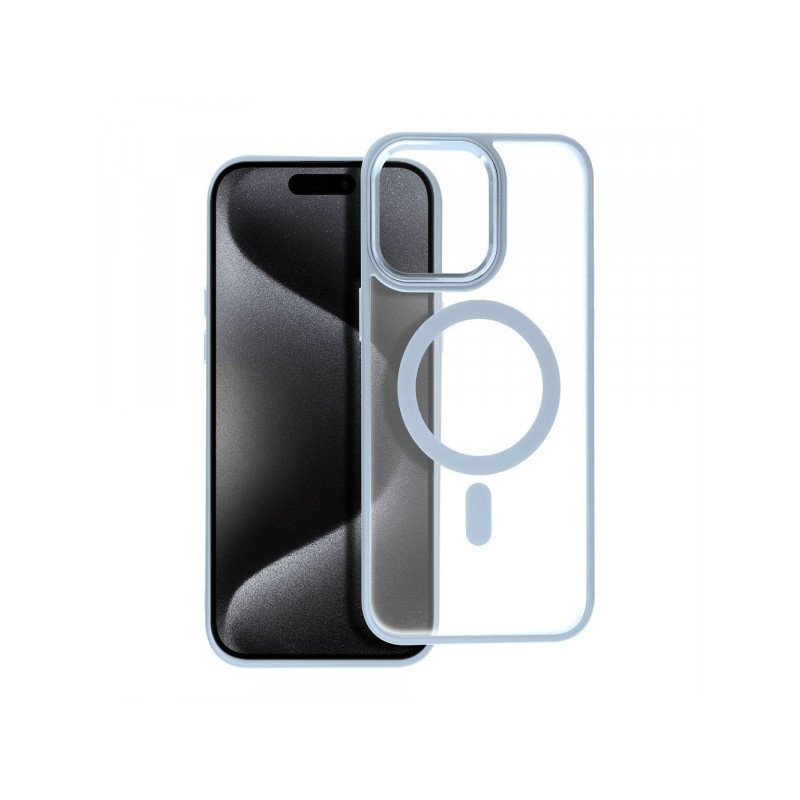 Viedtālruņa aizmugurējais vāciņš Apple iPhone 15 Pro Max Matte Mag Cover Blue, Transparent
