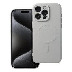 Viedtālruņa aizmugurējais vāciņš Apple iPhone 15 Pro Silicone Mag White Titanium