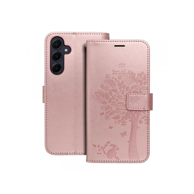 Viedtālruņa atveramais maciņš Samsung Galaxy A55 5G Mezzo Book Tree Rose Gold